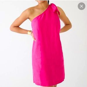 NWT. One shoulder linen shift dress.
